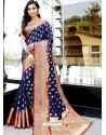 Royal Blue Stunning Designer Party Wear Silk Sari