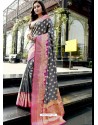 Grey Stunning Designer Party Wear Silk Sari