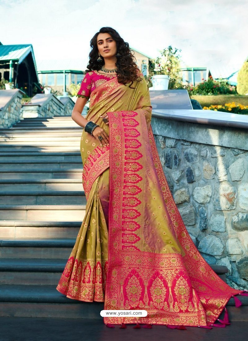 Multi Colour Designer Party Wear Banarasi Silk Sari