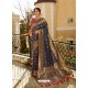 Navy Blue Designer Party Wear Banarasi Silk Sari