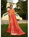 Yellow Designer Party Wear Banarasi Silk Sari
