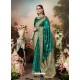 Teal Designer Party Wear Banarasi Silk Sari