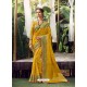 Yellow Stylish Designer Party Wear Silk Sari