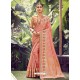 Peach Stylish Designer Party Wear Silk Sari
