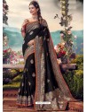Black Designer Party Wear Banarasi Fancy Silk Sari