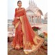 Red Designer Party Wear Banarasi Fancy Silk Sari