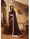 Maroon Gorgeous Designer Party Wear Fancy Fabric Sari