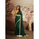 Dark Green Gorgeous Designer Party Wear Fancy Fabric Sari