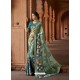 Multi Colour Designer Party Wear Printed Brasso Silk Sari
