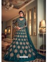 Teal Latest Heavy Embroidered Designer Wedding Anarkali Suit