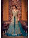 Blue Latest Heavy Embroidered Designer Wedding Anarkali Suit