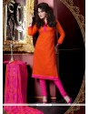 Amusing Jacquard Lace Work Churidar Salwar Suit
