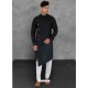 Black Designer Festive Wear Cotton Kurta Pajama For Men