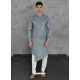 Silver Designer Festive Wear Cotton Kurta Pajama For Men