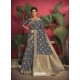 Grey Gorgeous Designer Party Wear Jacquard Silk Sari