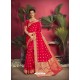 Red Gorgeous Designer Party Wear Jacquard Silk Sari