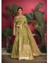 Mehendi Gorgeous Designer Party Wear Jacquard Silk Sari