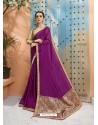 Purple Designer Party Wear Soft Georgette Sari