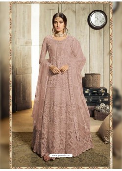 Light Brown Latest Heavy Embroidered Designer Wedding Anarkali Suit