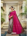 Silver Fabulous Designer Party Wear Chanderi Silk Sari