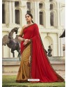 Red Fabulous Designer Party Wear Chanderi Silk Sari