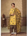 Light Yellow Designer Party Wear Pure Jam Punjabi Patiala Suit