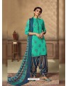 Aqua Mint Designer Party Wear Pure Jam Punjabi Patiala Suit