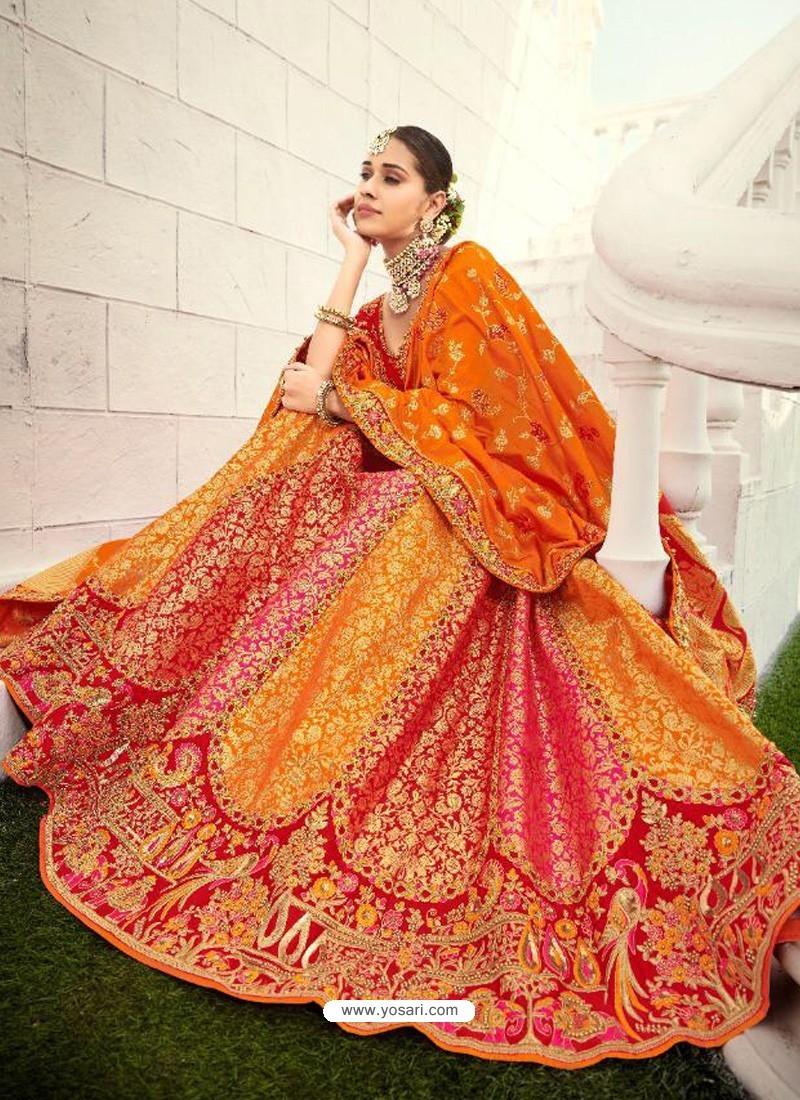 Mustard Ravishing Heavy Embroidered Designer Wedding Wear Lehenga Choli