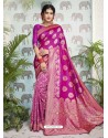 Magenta Designer Party Wear Art Silk Sari