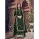Dark Green Dazzling Designer Embroidered Rangoli Georgette Palazzo Salwar Suit