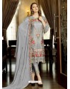 Grey Latest Party Wear Designer Faux Georgette Pakistani Suit