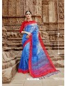 Blue Beautiful Designer Casual Wear Art Silk Sari