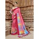 Light Red Beautiful Designer Casual Wear Art Silk Sari