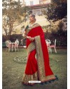 Red Stylish Party Wear Embroidered Designer Wedding Sari
