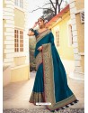 Dark Blue Stylish Party Wear Embroidered Designer Wedding Sari