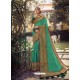 Aqua Mint Stylish Party Wear Embroidered Designer Wedding Sari