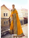 Yellow Stylish Party Wear Embroidered Designer Wedding Sari