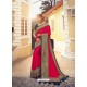 Dark Peach Stylish Party Wear Embroidered Designer Wedding Sari