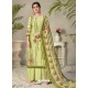 Green Designer Pure Cambric Party Wear Palazzo Salwar Suit