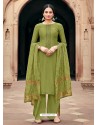 Green Designer Viscous Maslin Party Wear Palazzo Salwar Suit