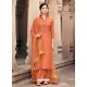 Orange Designer Viscous Maslin Party Wear Palazzo Salwar Suit