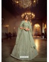 Olive Green Heavy Embroidered Designer Soft Net Wedding Lehenga Choli