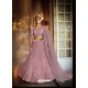 Dusty Pink Heavy Embroidered Designer Soft Net Wedding Lehenga Choli