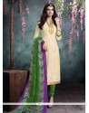 Savory Bhagalpuri Silk Churidar Designer Suit