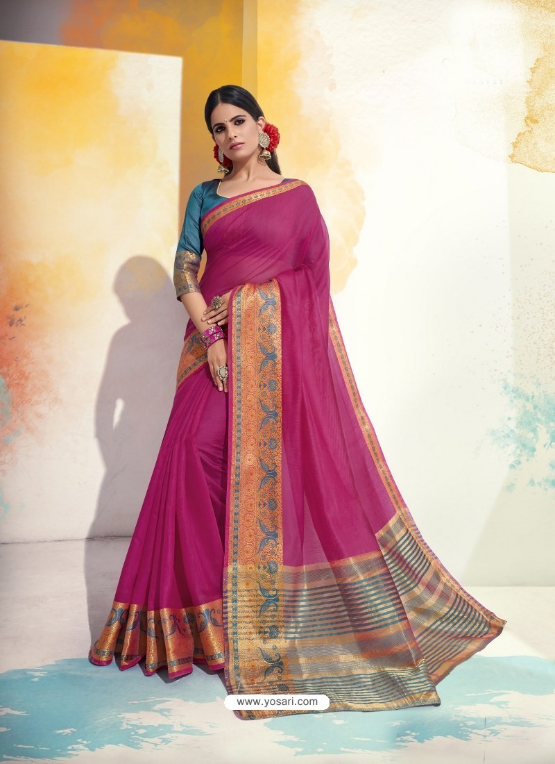 Rani Latest Designer Party Wear Soft Cotton Sari