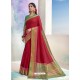 Red Latest Designer Party Wear Soft Cotton Sari