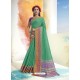 Aqua Mint Latest Designer Party Wear Soft Cotton Sari