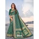 Dark Green Latest Designer Party Wear Banarasi Silk Sari
