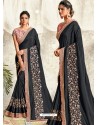 Black Latest Designer Party Wear Wedding Sari