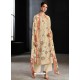 Light Beige Party Wear Designer Cotton Linen Straight Salwar Suit